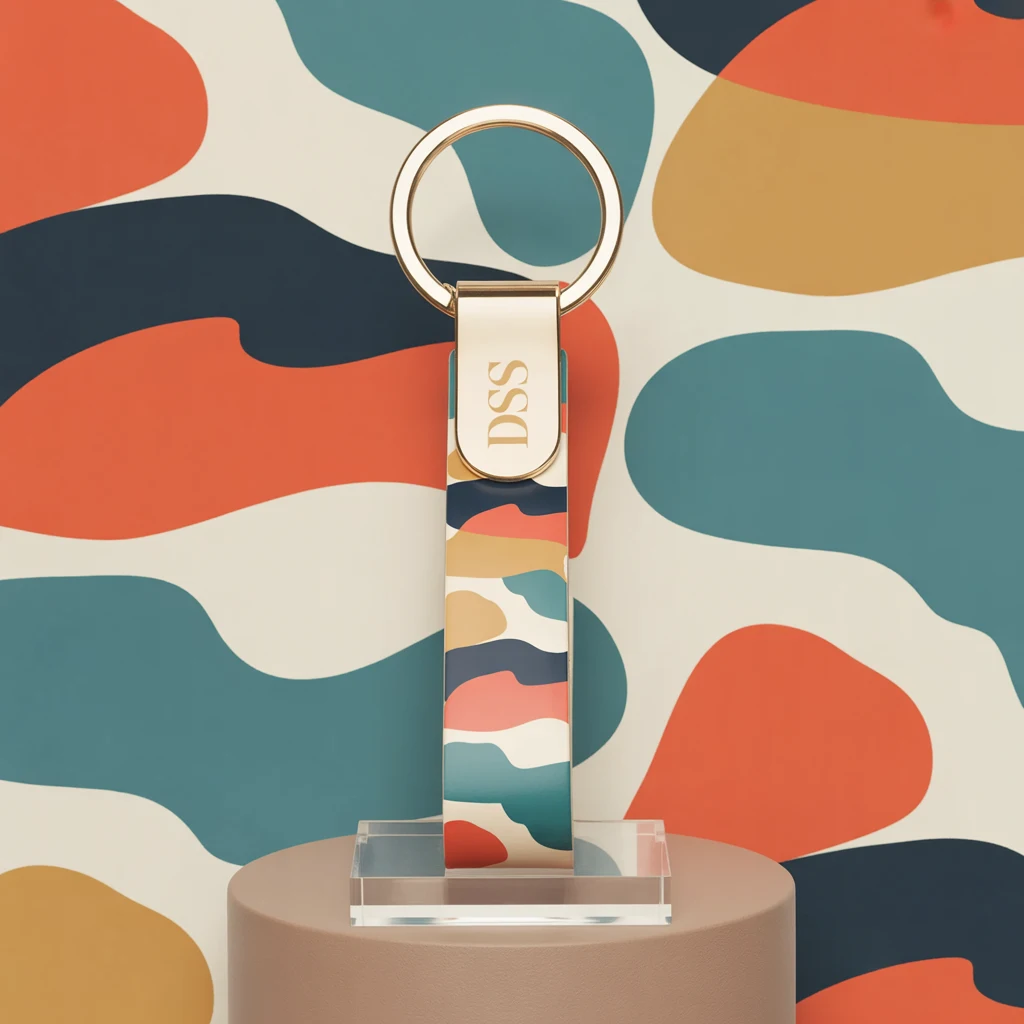 Retro 70s Abstract Color-Block Keychain Strap Design – Mustard, Teal & Coral Mid-Century Pattern – Printable Wristlet Keychain Template 3 Retro 70s Abstract Color-Block Keychain Strap Design – Mustard, Teal & Coral Mid-Century Pattern – Printable Wristlet Keychain Template - Image 3