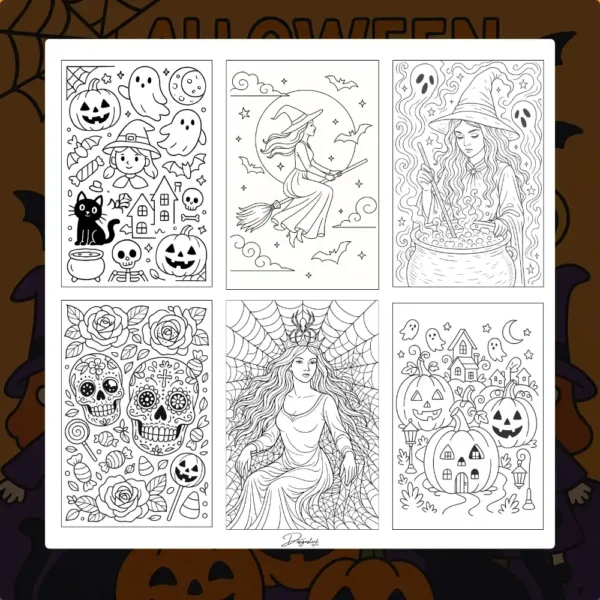 Home 68 halloween coloring pages printable set